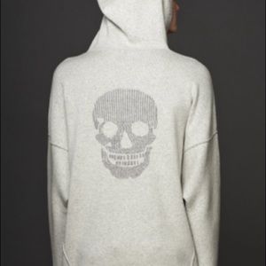 Skull Cashmere Grey Hooded Sweatshirt